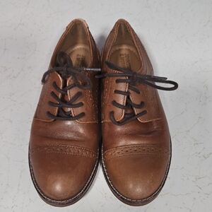 Johnston & Murphy Classic Brown Leather Boys Dress Shoes Sz 12M